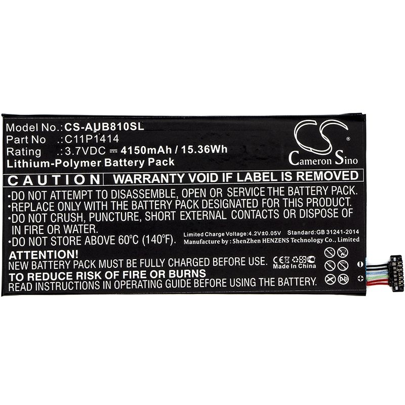 Li-polymer Battery Fits Asus, Cb81, Zenpad 8.0 Power Case 3.7v, 4150mah Tablet Cameron Sino Technology Limited