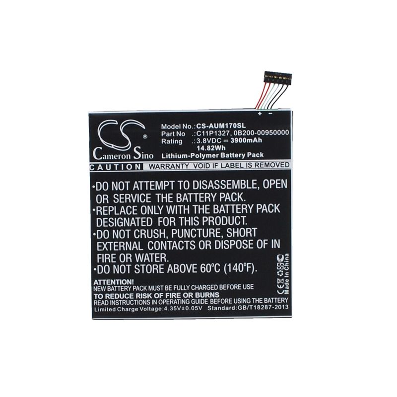 Li-Polymer Battery fits Asus, Fe170cg, Fonepad 7" Dual Sim Phablet, K012 3.8V, 3900mAh Tablet Cameron Sino Technology Limited