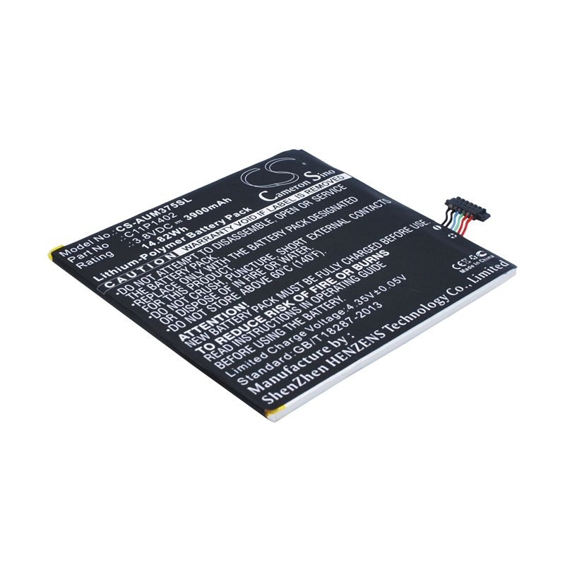 Li-Polymer Battery fits Asus, Fe375cg, Fe375cxg, K019 3.8V, 3900mAh Tablet Cameron Sino Technology Limited