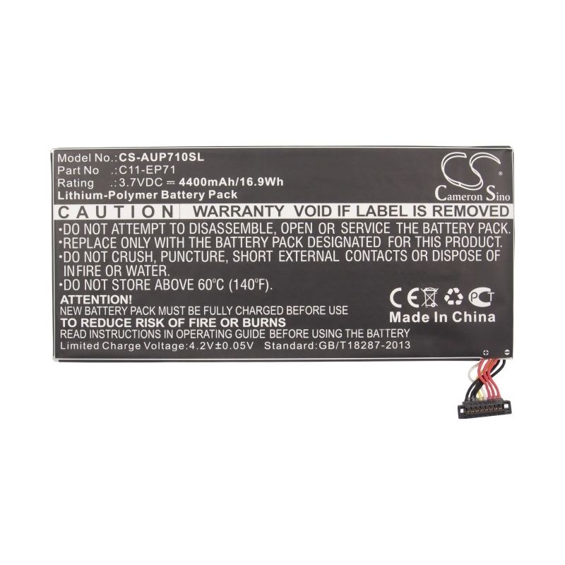 Li-Polymer Battery fits Asus, Eee Pad Memo Ep71, Ep71, N71png3 3.7V, 4400mAh Tablet Cameron Sino Technology Limited