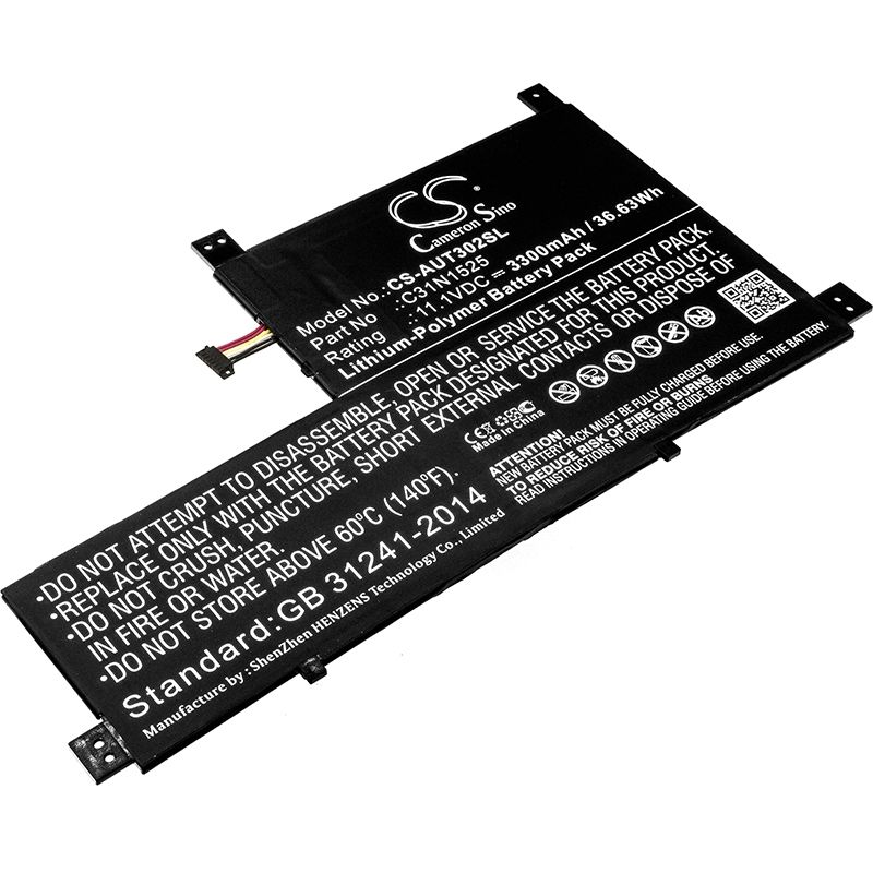 Li-Polymer Battery fits Asus, T302chi-2c, Transformer Book T302, Transformer Book T302ca 11.1V, 3300mAh Tablet Cameron Sino Technology Limited