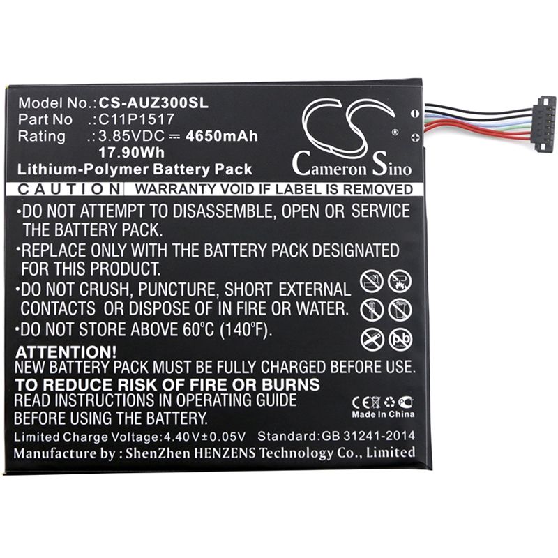 Li-polymer Battery Fits Asus, Pad Zenpad Zenpad 10 Z0310m, Pad Zenpad Zenpad 10 Z300m 3.85v, 4650mah Tablet Cameron Sino Technology Limited
