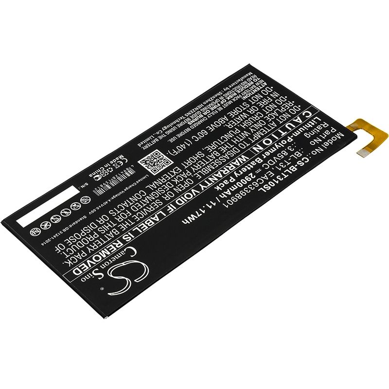 Li-Polymer Battery fits Lg, G Pad F2 8.0, G Pad F2 8.0 Lte, Lk460 3.85V, 2900mAh Tablet Cameron Sino Technology Limited