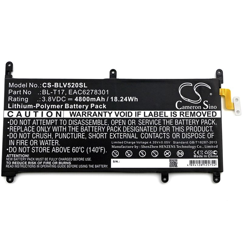 Li-polymer Battery Fits Lg, G Pad Iii 8.0, G Pad X 8.3, Vk815 3.8v, 4800mah Tablet Cameron Sino Technology Limited