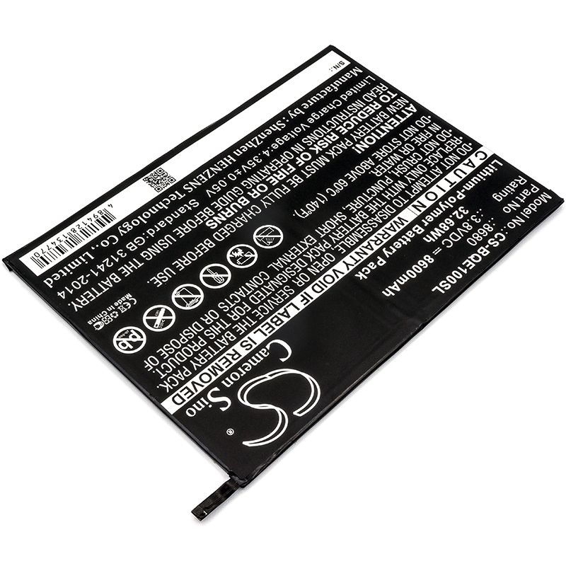 Li-Polymer Battery fits Bq, E10, E10 Tablet 3.8V, 8600mAh Tablet Cameron Sino Technology Limited