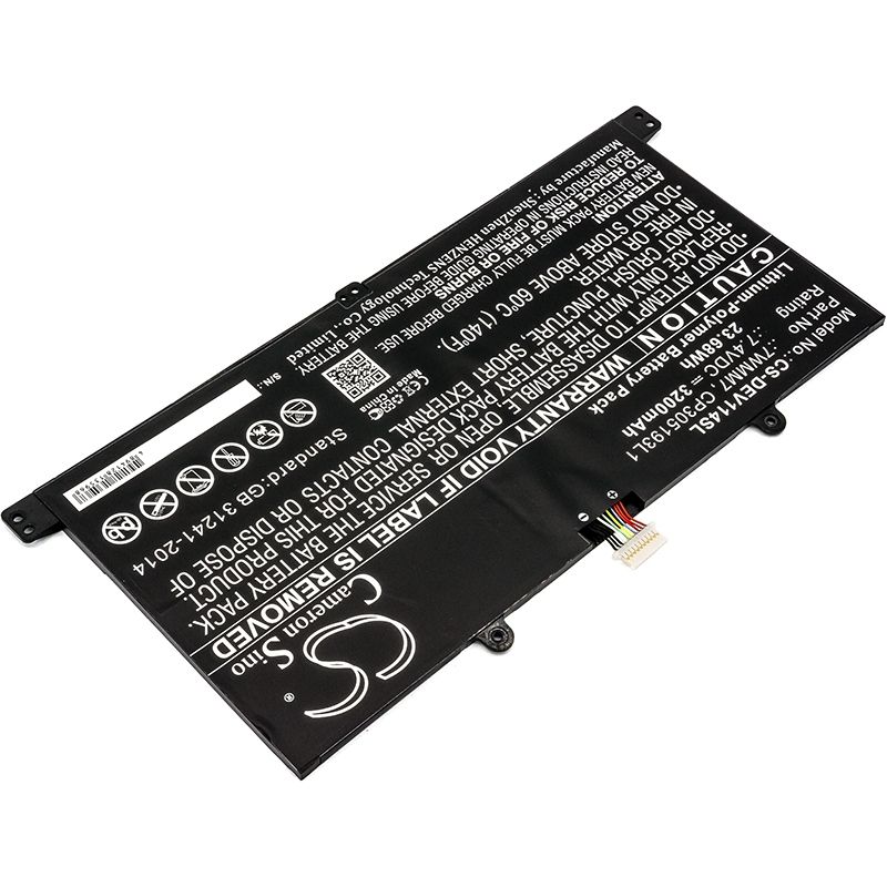 Li-Polymer Battery fits Dell, Cfc6c, D1r74, Venue 11 Pro Keyboard Dock 7.4V, 3200mAh Tablet Cameron Sino Technology Limited