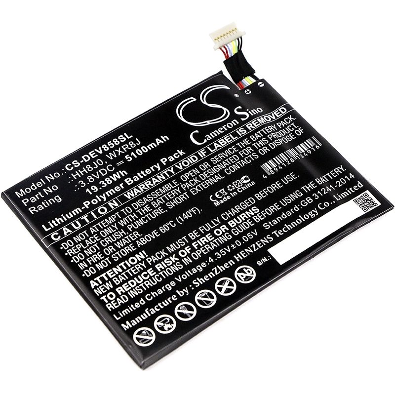Li-Polymer Battery fits Dell, Venue 8 Pro 5855 3.8V, 5100mAh Tablet Cameron Sino Technology Limited