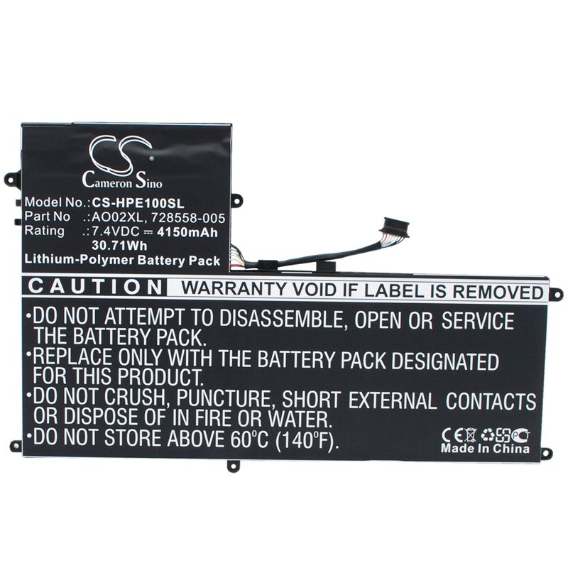 Li-Polymer Battery fits Hp, Elitepad 1000, Elitepad 1000 G2, F1q77ea 7.4V, 4150mAh Tablet Cameron Sino Technology Limited