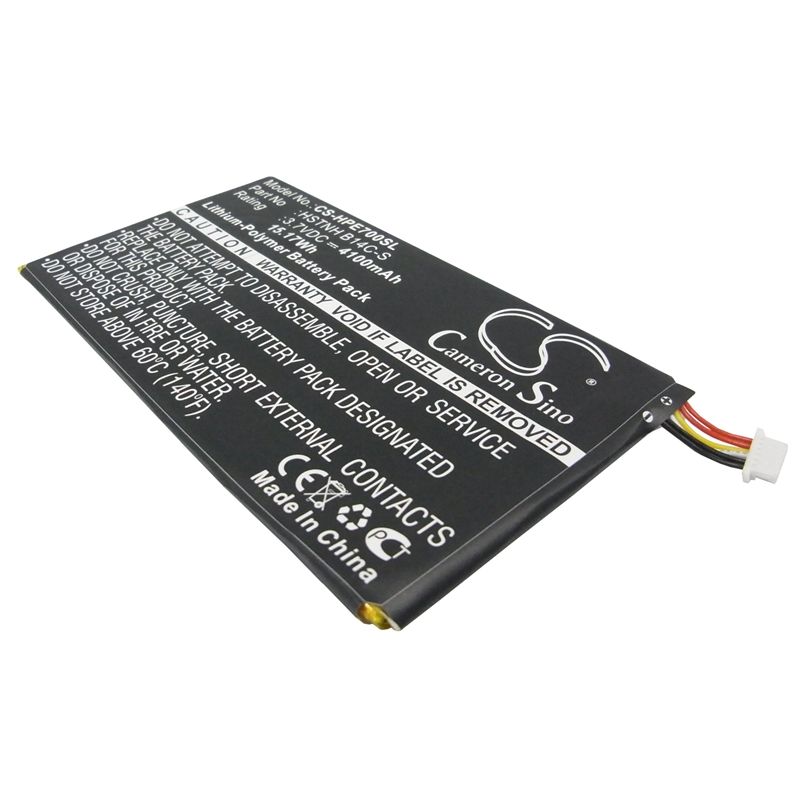 Li-Polymer Battery fits Hp, Slate 7 1800 Tablet, Slate 7 3g, Slate 7 Voice Tab 3.7V, 4100mAh Tablet Cameron Sino Technology Limited