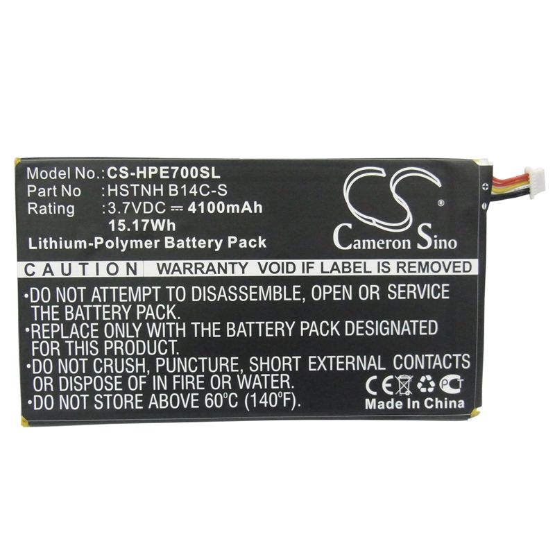 Li-Polymer Battery fits Hp, Slate 7 1800 Tablet, Slate 7 3g, Slate 7 Voice Tab 3.7V, 4100mAh Tablet Cameron Sino Technology Limited
