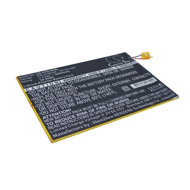 Li-polymer Battery Fits Hp, 2201, Slate 10 Plus 3.7v, 8000mah Tablet Cameron Sino Technology Limited