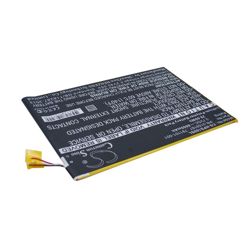 Li-polymer Battery Fits Hp, 2201, Slate 10 Plus 3.7v, 8000mah Tablet Cameron Sino Technology Limited