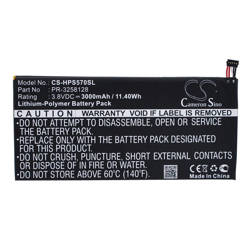 Li-polymer Battery Fits Hp, Stream 7 5700, Stream 7 5700ng, Stream 7 5709 3.8v, 3000mah Tablet Cameron Sino Technology Limited
