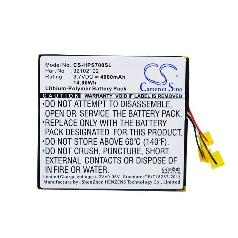 Li-Polymer Battery fits Hp, Slate 7 Extreme 3.7V, 4000mAh Tablet Cameron Sino Technology Limited