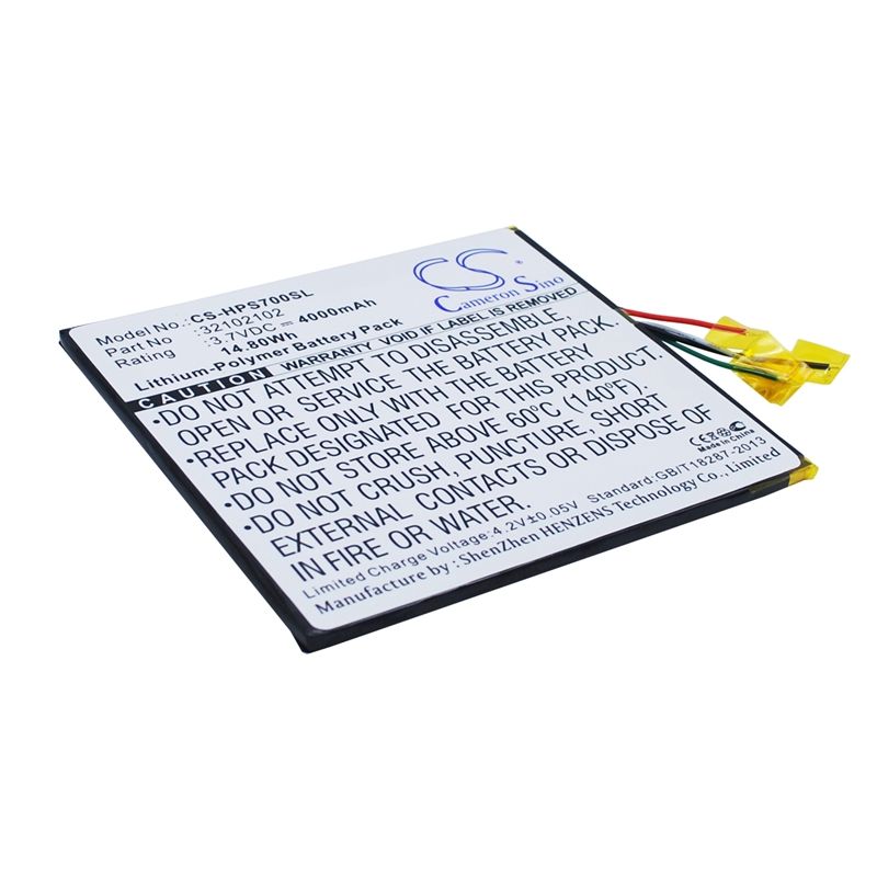 Li-Polymer Battery fits Hp, Slate 7 Extreme 3.7V, 4000mAh Tablet Cameron Sino Technology Limited