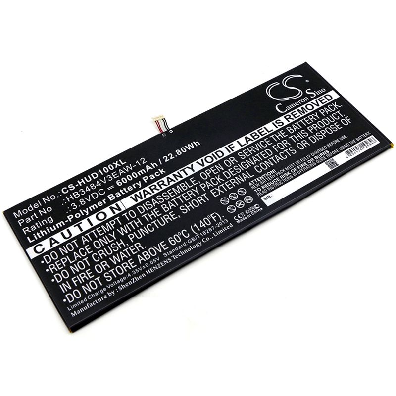 Li-Polymer Battery fits Huawei, D-01h, Dtab, M2-a04l 3.8V, 6000mAh Tablet Cameron Sino Technology Limited