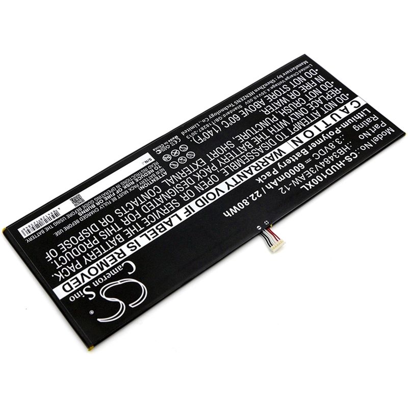 Li-Polymer Battery fits Huawei, D-01h, Dtab, M2-a04l 3.8V, 6000mAh Tablet Cameron Sino Technology Limited
