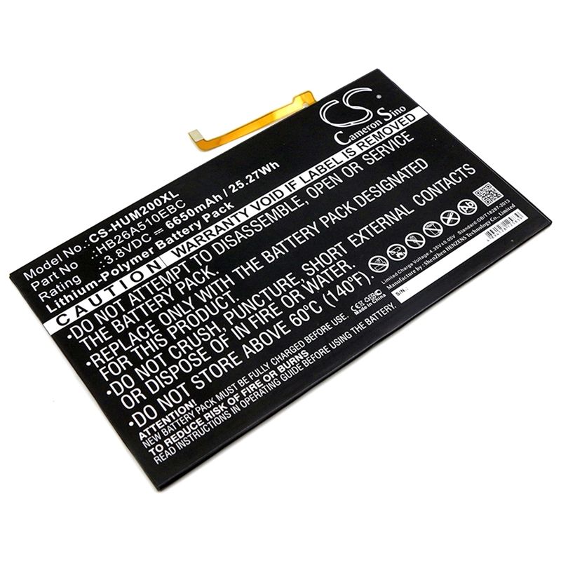 Li-polymer Battery Fits Huawei, Fdr-a01w, Fdr-a03l, M2-a01l 3.8v, 6650mah Tablet Cameron Sino Technology Limited