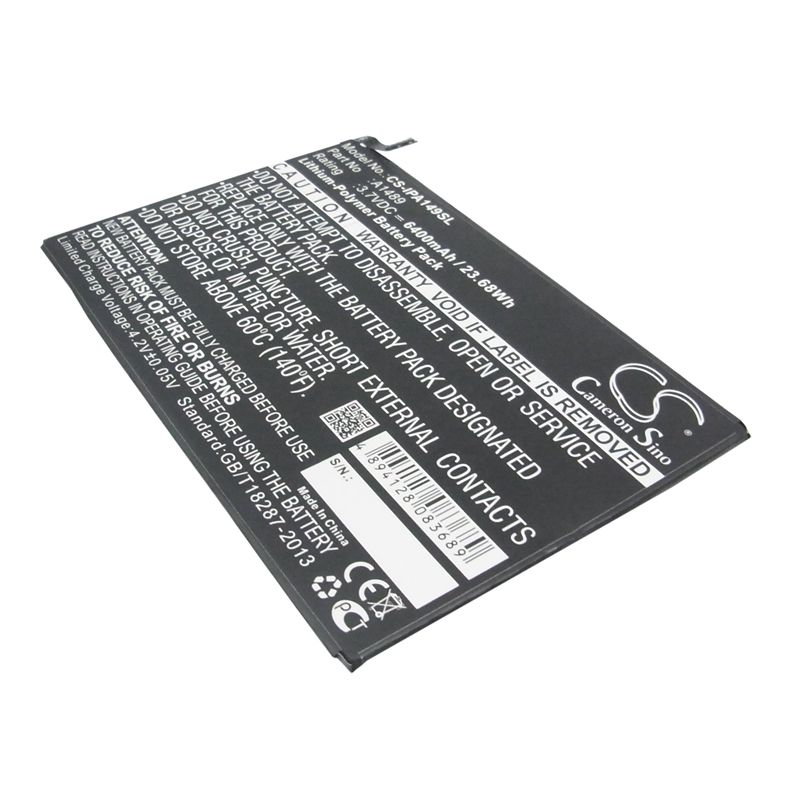 Li-polymer Battery Fits Apple, A1489, A1490, A1599 3.7v, 6400mah Tablet Cameron Sino Technology Limited