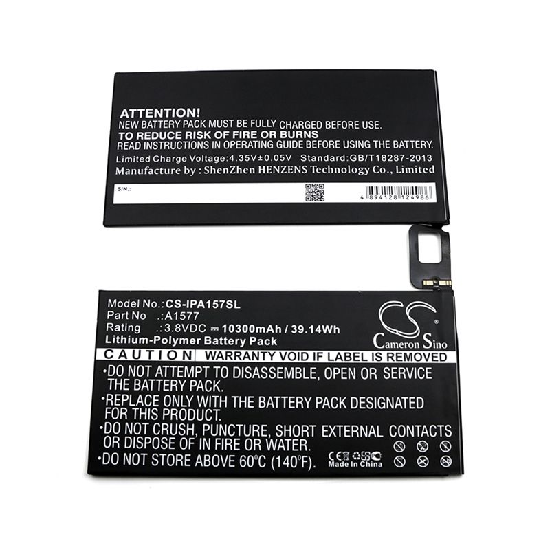Li-polymer Battery Fits Apple, A1577, A1584, A1652 3.8v, 10300mah Tablet Cameron Sino Technology Limited