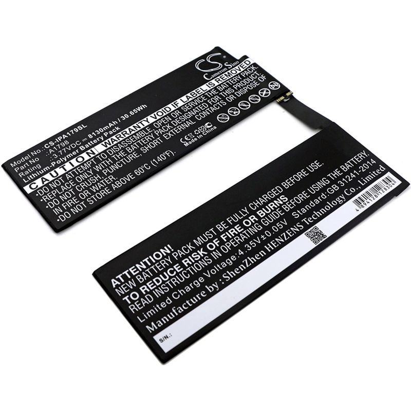 Li-Polymer Battery fits Apple, A1701, A1709, A1852 3.77V, 8130mAh Tablet Cameron Sino Technology Limited