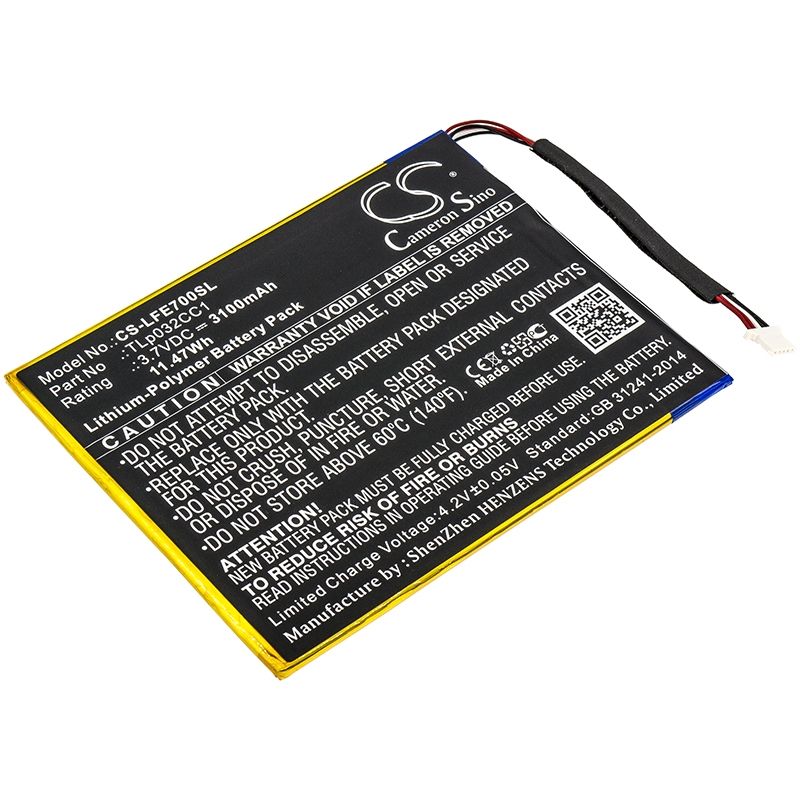 Li-polymer Battery Fits Leapfrog, 31576, Epic 7 3.7v, 3100mah Tablet Cameron Sino Technology Limited