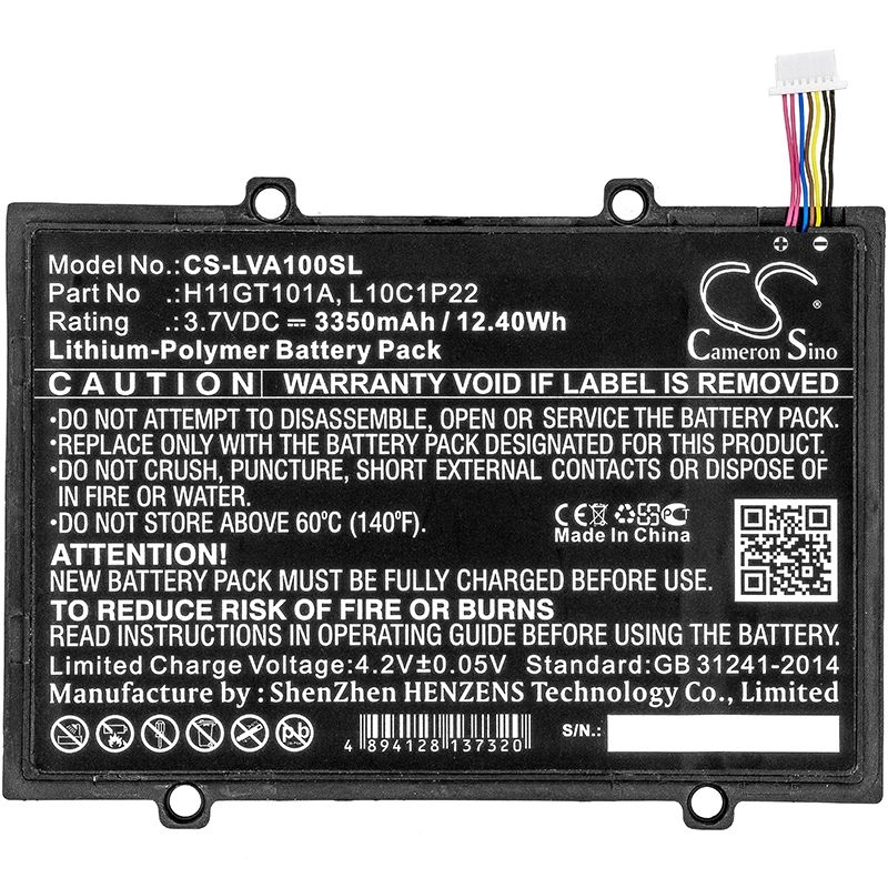 Li-Polymer Battery fits Lenovo, A1, A1-07, Idepad A1 3.7V, 3350mAh Tablet Cameron Sino Technology Limited
