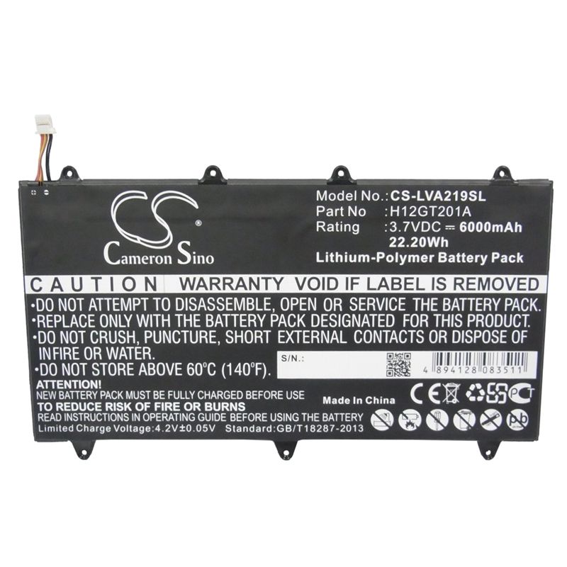 Li-polymer Battery Fits Lenovo, A2109a-f, Ideapad A2109, Ideapad A2109 9" 3.7v, 6000mah Tablet Cameron Sino Technology Limited