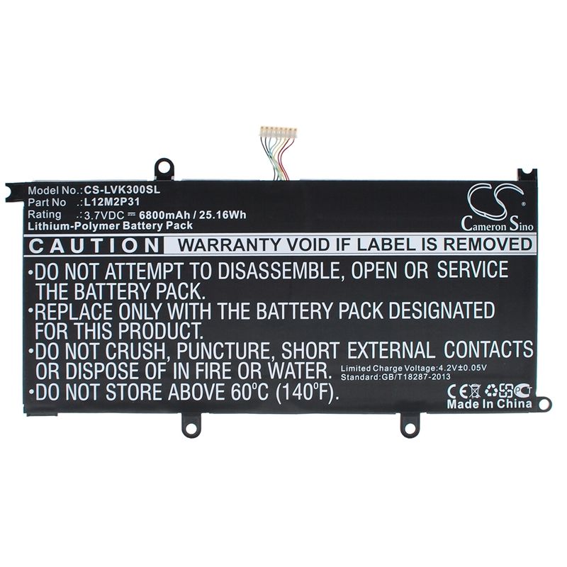 Li-Polymer Battery fits Lenovo, Ideapad K3, Ideatab K3 Lynx, K3011w 3.7V, 6800mAh Computer Cameron Sino Technology Limited (Suspended)