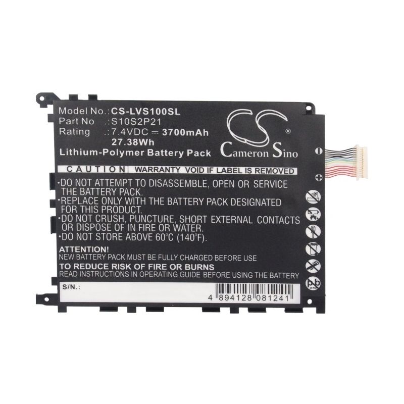 Li-Polymer Battery fits Lenovo, Lepad S1, Lepad Y1011 7.4V, 3700mAh Tablet Cameron Sino Technology Limited