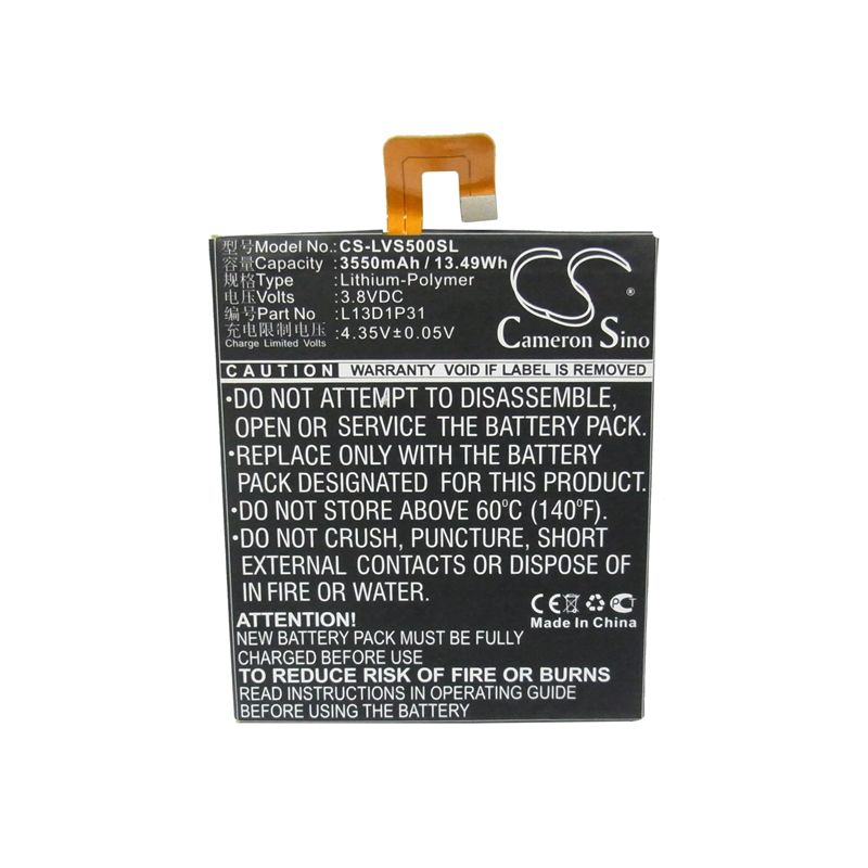 Li-polymer Battery Fits Lenovo, A3500, A3500fl 7", A7-50 3g 3.8v, 3550mah Tablet Cameron Sino Technology Limited
