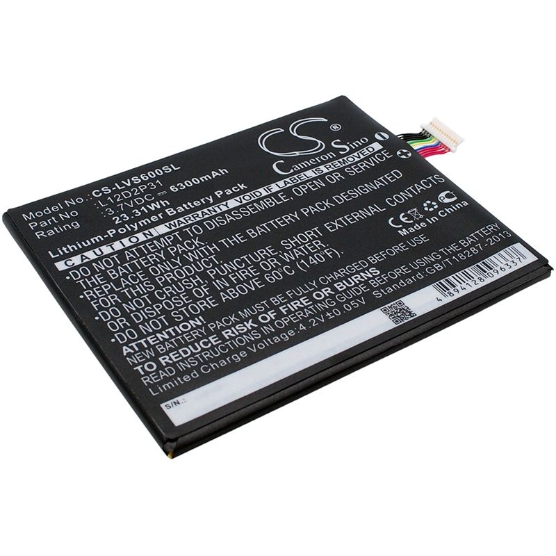 Li-Polymer Battery fits Lenovo, Ideapad S2110a, Ideatab S2110, Ideatab S2110af 3.7V, 6300mAh Tablet Cameron Sino Technology Limited