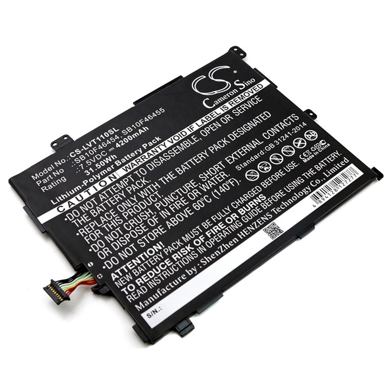 Li-Polymer Battery fits Lenovo, Thinkpad 10 20e3, Thinkpad 10 20e4, Thinkpad 10 2nd 7.5V, 4200mAh Tablet Cameron Sino Technology Limited