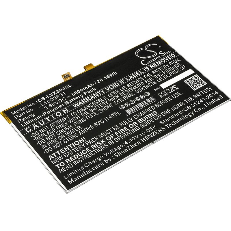 Li-Polymer Battery fits Lenovo, Tab 4 10, Tab 4 10.1, Tab4 10-za2j0030se 3.85V, 6800mAh Tablet Cameron Sino Technology Limited