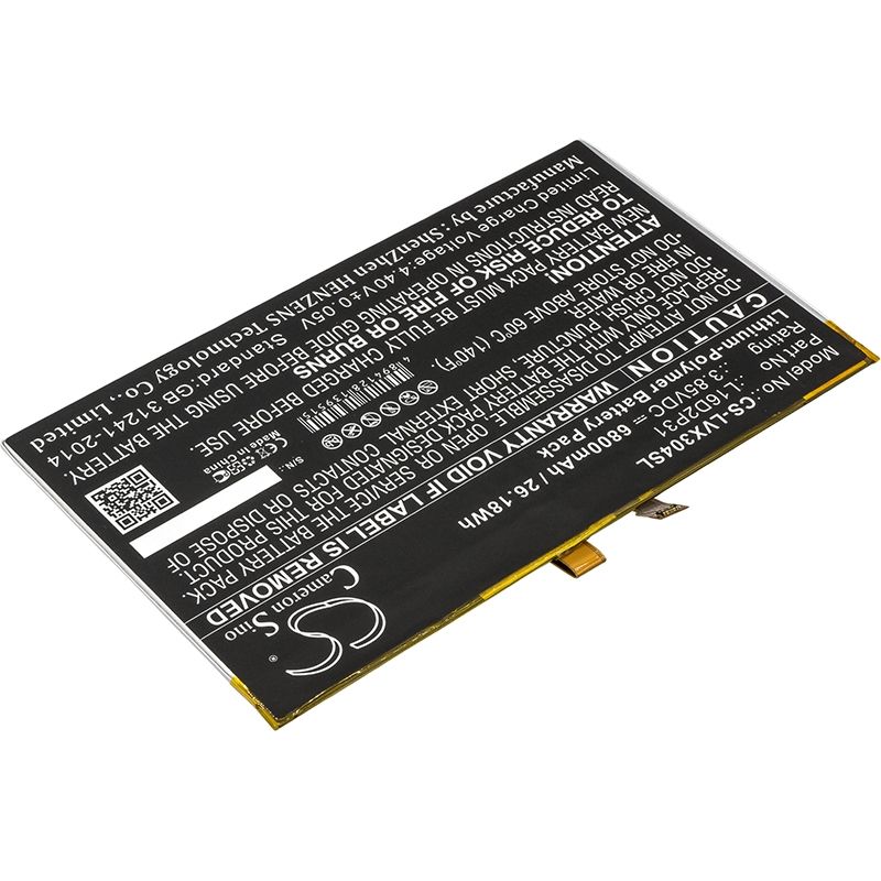 Li-Polymer Battery fits Lenovo, Tab 4 10, Tab 4 10.1, Tab4 10-za2j0030se 3.85V, 6800mAh Tablet Cameron Sino Technology Limited