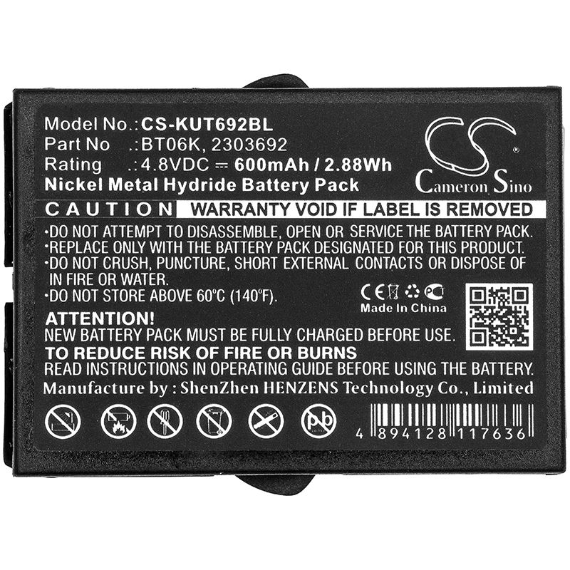 Ni-mh Battery Fits Ikusi, 2303692, Atex Transmitters, Rad-tf Transmitters 4.8v, 600mah Crane Remote Control Cameron Sino Technology Limited
