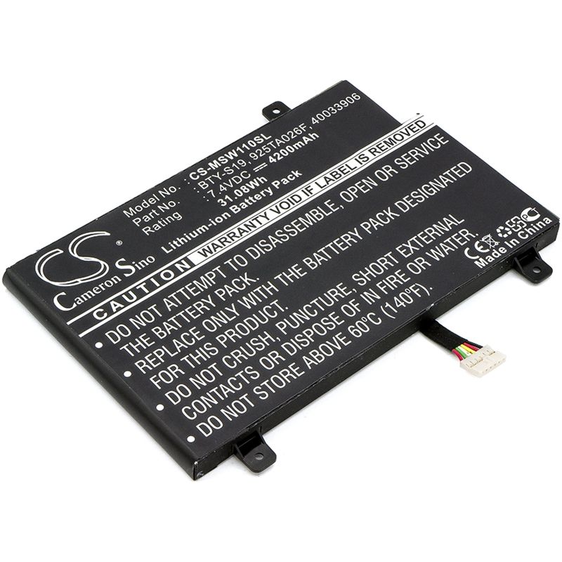 Li-Polymer Battery fits Msi, Windpad 110, Windpad 110w, Windpad 110w-014us 7.4V, 4200mAh Computer Cameron Sino Technology Limited (Suspended)