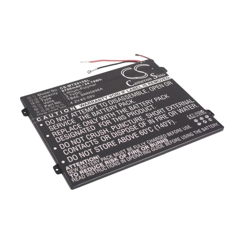 Li-Polymer Battery fits Motorola, Mz615, Mz616, Mz617 3.7V, 6700mAh Tablet Cameron Sino Technology Limited