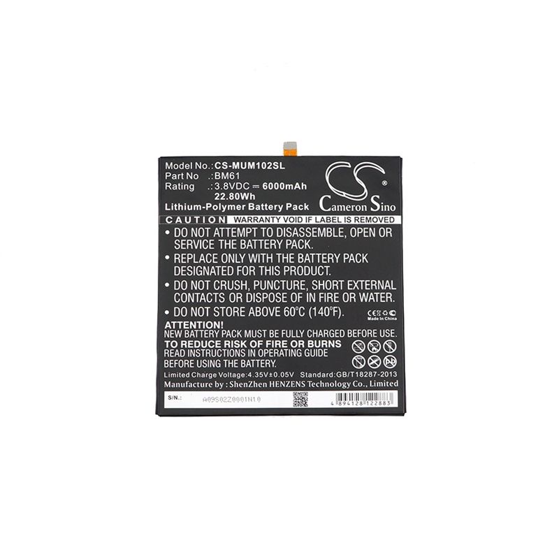 Li-polymer Battery Fits Xiaomi, Gd4250, Mi Pad 2 3.8v, 6000mah Tablet Cameron Sino Technology Limited