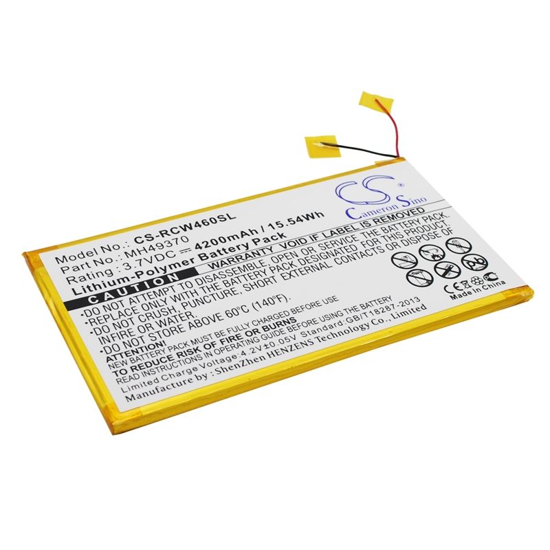 Li-polymer Battery Fits Rca, 10", Rct6203w46, Rct6203w46 10" 3.7v, 4200mah Tablet Cameron Sino Technology Limited