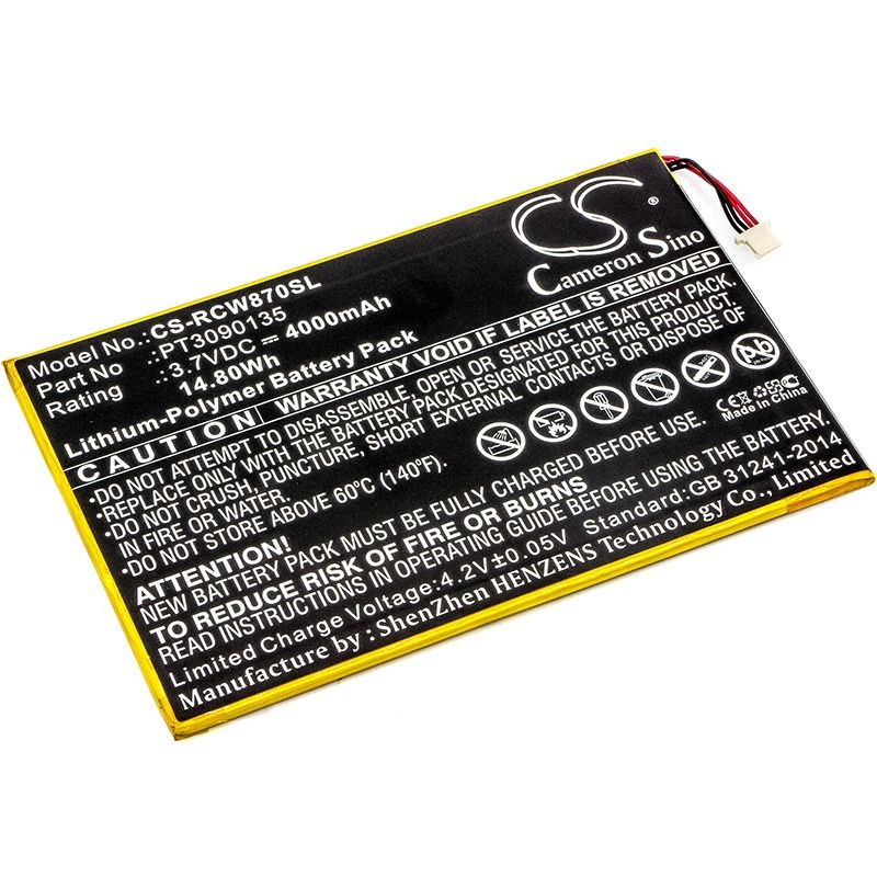 Li-polymer Battery Fits Rca, Galileo Pro 11.5", Rct6303w87, Rct6303w87dk 3.7v, 4000mah Tablet Cameron Sino Technology Limited