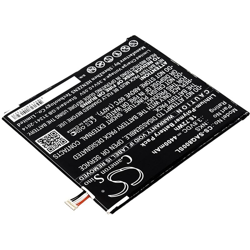 Li-Polymer Battery fits Sprint, Aqt80, Slate 80 3.8V, 4400mAh Tablet Cameron Sino Technology Limited