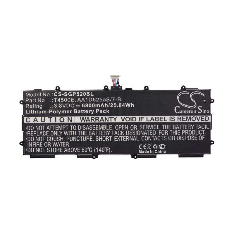 Li-polymer Battery Fits Samsung, Galaxy Tab 3 10.1, Gt-p5200, Gt-p5210 3.8v, 6800mah Tablet Cameron Sino Technology Limited
