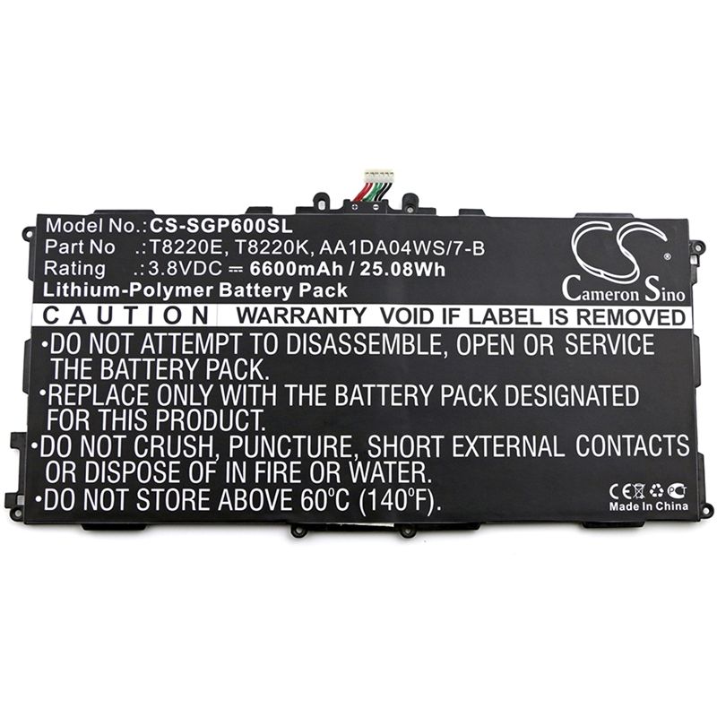 Li-polymer Battery Fits Samsung, Galaxy Note 10.1, Galaxy Note 10.1 2014 3.8v, 6600mah Tablet Cameron Sino Technology Limited
