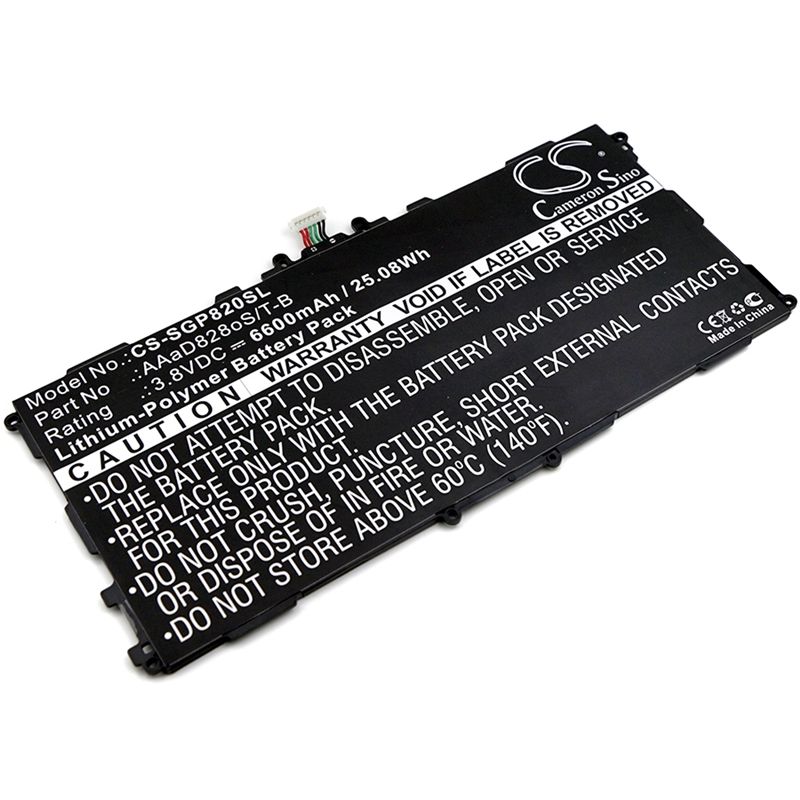 Li-Polymer Battery fits Samsung, Galaxy Tab 3 Plus 10.1, Gt-p8220, Gt-p8220e 3.8V, 6600mAh Tablet Cameron Sino Technology Limited