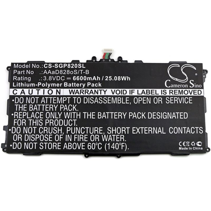 Li-Polymer Battery fits Samsung, Galaxy Tab 3 Plus 10.1, Gt-p8220, Gt-p8220e 3.8V, 6600mAh Tablet Cameron Sino Technology Limited