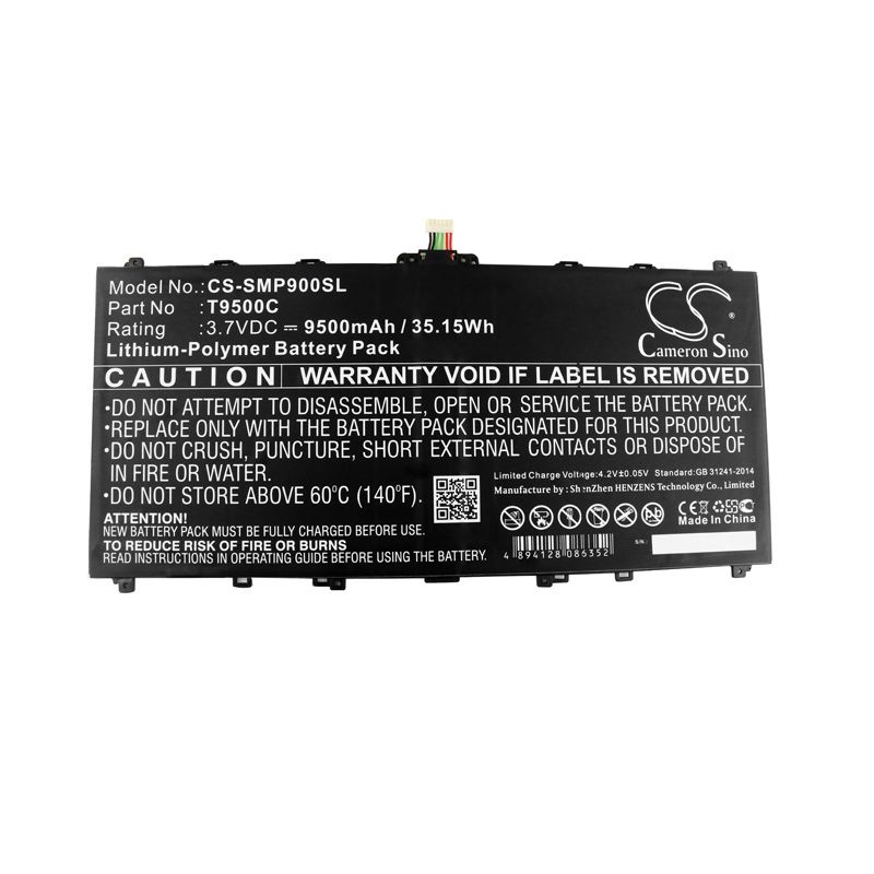 Li-Polymer Battery fits Samsung, Galaxy Note 12.2, Galaxy Note 12.2 3g, Galaxy Note 12.2 Lte 32gb 3.7V, 9500mAh Computer Cameron Sino Technology Limited
