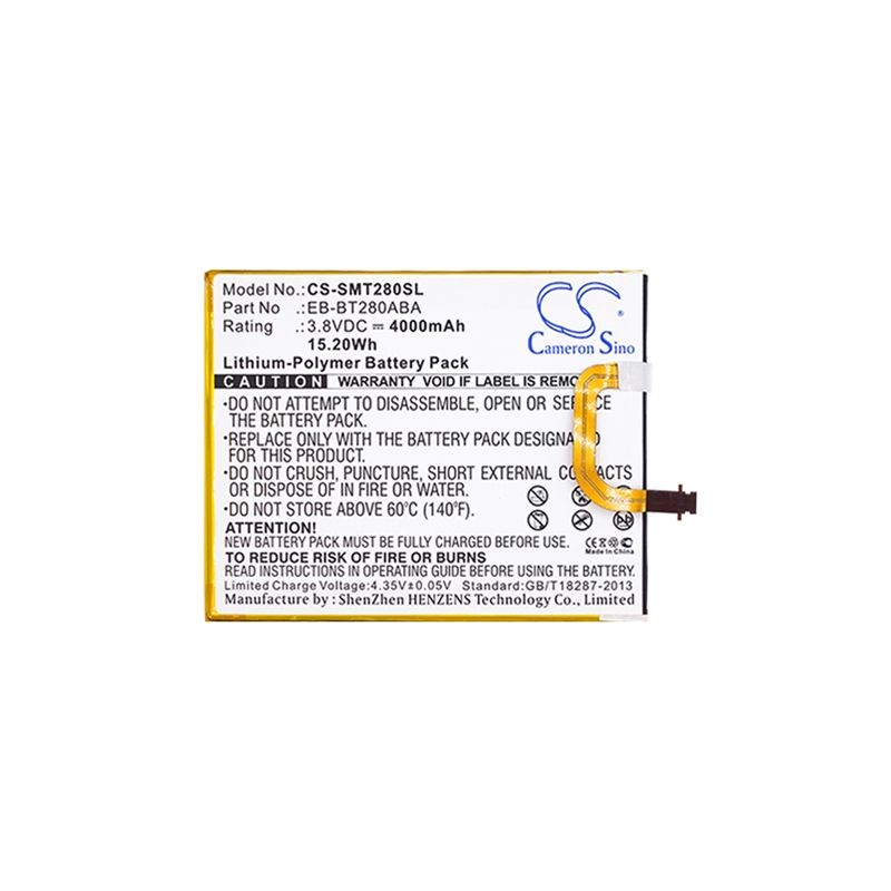 Li-polymer Battery Fits Samsung, Galaxy Tab A 7.0 2016 4g Lte, Galaxy Tab E 7.0 2016 4g Lte 3.8v, 4000mah Tablet Cameron Sino Technology Limited