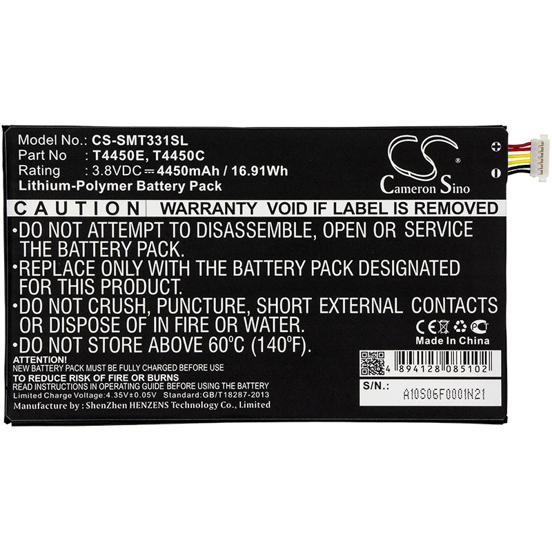 Li-polymer Battery Fits Samsung, Galaxy Tab 4, Galaxy Tab 4 8.0 Lte, Galaxy Tab4 8.0 Lte 3.8v, 4450mah Tablet Cameron Sino Technology Limited