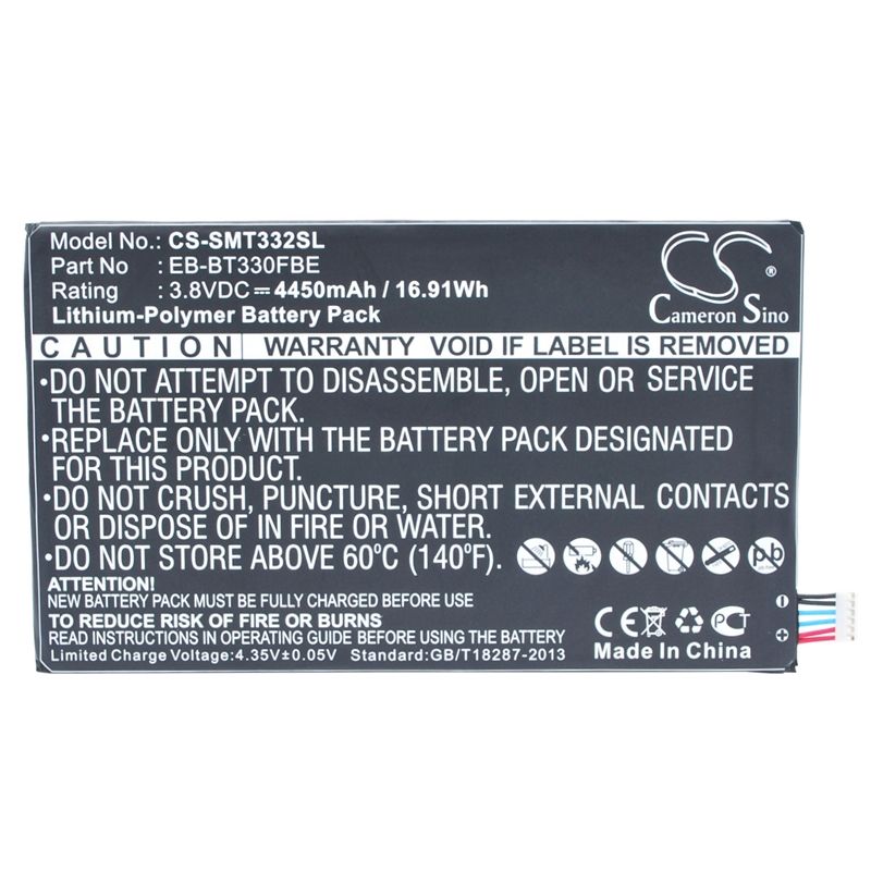 Li-polymer Battery Fits Samsung, Galaxy Tab4 8.0 3g, Sm-t330, Sm-t330 Galaxy Tab 4 8.0 Wifi 3.8v, 4450mah Tablet Cameron Sino Technology Limited